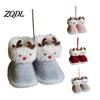 Holiday Stocking Gift Tag Soft Plush Christmas Boot Ornament, Decorative Knitted Tree Hanging Ornament Pendant for Xmas Tree, Party Decor Kids Sock