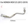 For HONDA MSX125 MSX125SF 2012-2020 Upgrade Motorcycle Exhaust Systems Header Front Link Tube Connect Middle Pipe
