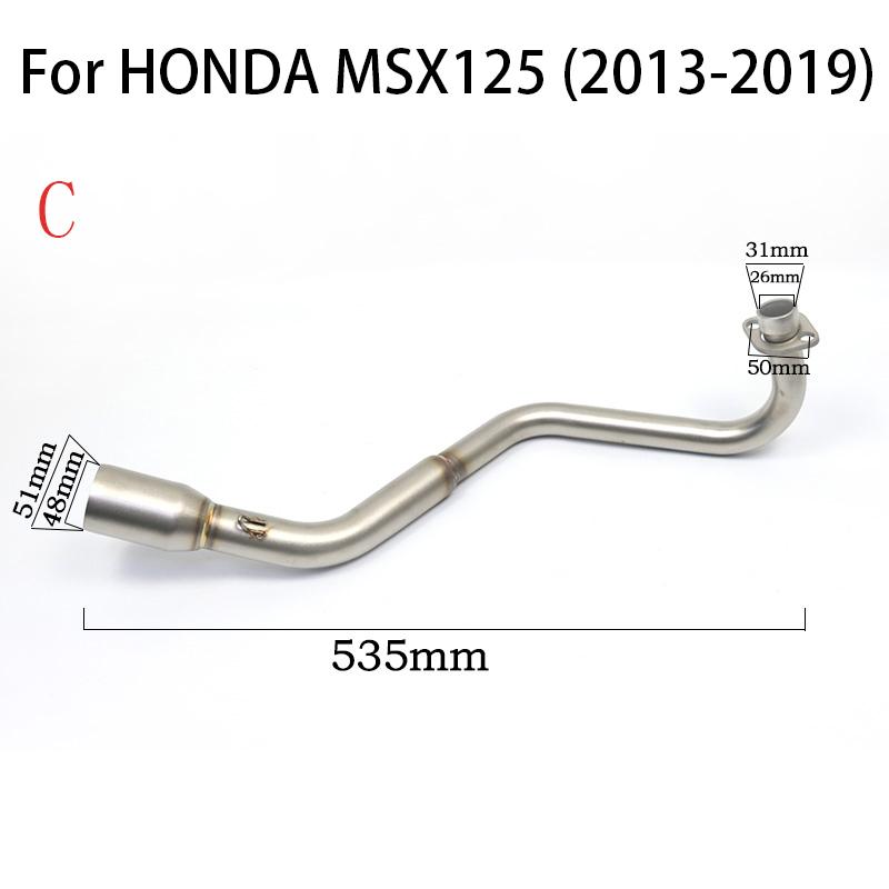 For HONDA MSX125 MSX125SF 2012-2020 Upgrade Motorcycle Exhaust Systems Header Front Link Tube Connect Middle Pipe