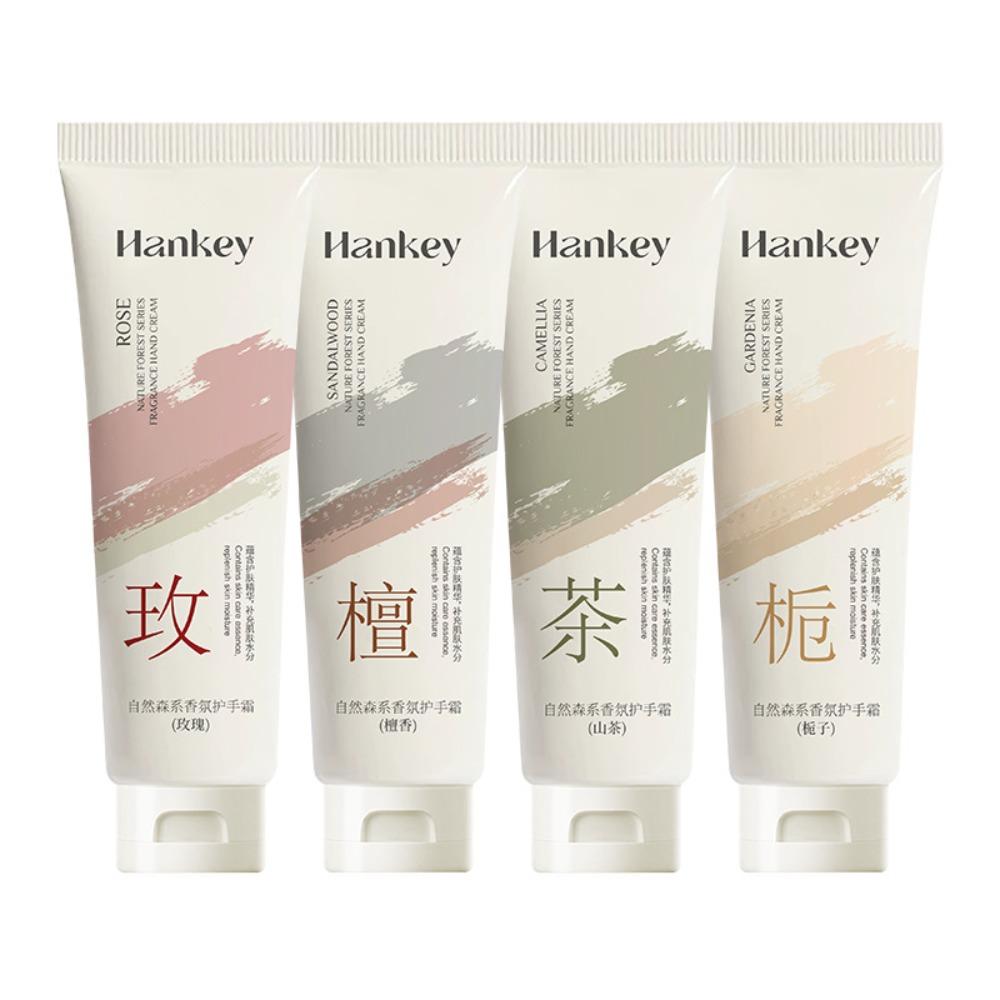 Ins Minimalist Scented Hand Cream 4 Pack 80g Each Sandalwood Rose Camellia Gardenia Nourishing Non-Greasy Hand Moisturizer