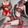 Aollaa Exotic Cosplay Sheer Set and Sexy Extreme One Size Fits Red Women's Costume, 4-Piece (Clothing, Jacket, Skirt, T-Back) Lingerie, Cute,