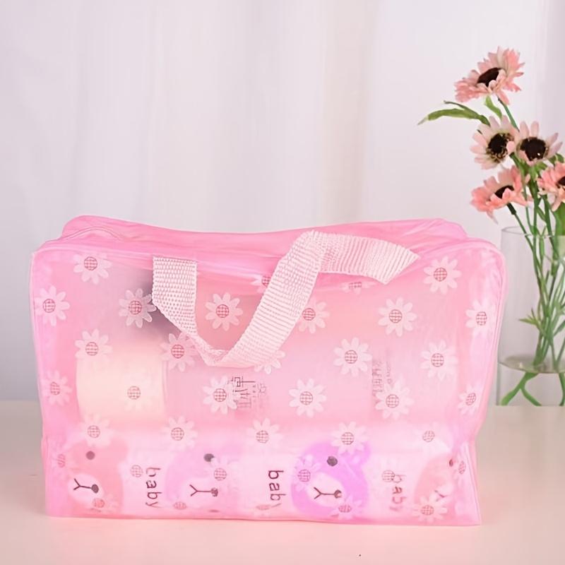 

1pcs Transparent Travel Toilet Bag Waterproof PVC toilet bag, waterproof Storage cosmetic bag with zipper handle belt, carry-on airport cosmetic bag