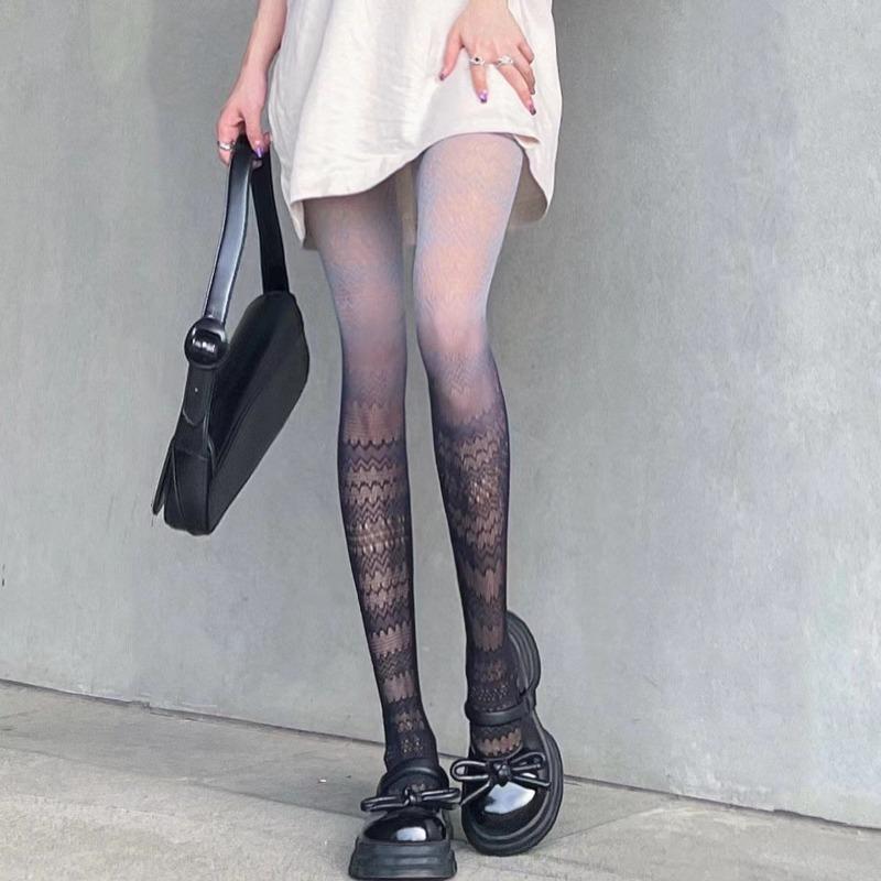 

Women Anime Gradient Color Pantyhose Fashion Pattern Fishnet Stockings Sexy Harajuku Hosiery Nylon Female Colorful Kawaii Tights One Size