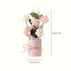 Handmade Crochet Flower Bouquet | Pink Vase, Crocheted Flowers, Fabric, Wrapping Paper & Ribbon | Perfect for Mother’s Day