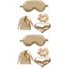 2Sets Praktische Schlafmasken Gold Mit Haargummis Und Ohrstöpseln