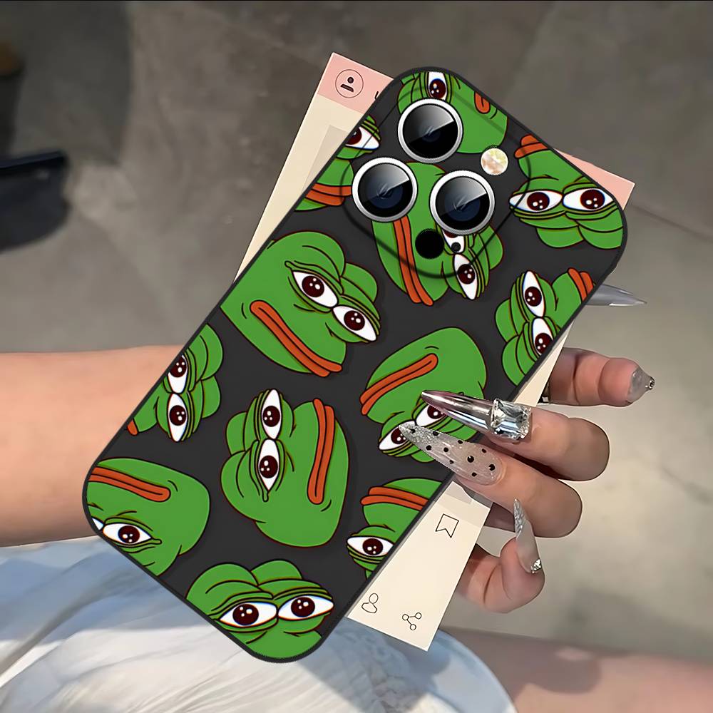 Sad Frog P-Pepe Funny Phone Case For IPhone 17 16 15 14 13 12 11 PRO MAX PLUS Mini TPU Soft To Skin-friendly Case