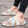 Men's sandals New big size thick-soled casual sports slippers EVA Lightness breathable men's shoes graffiti outdoor beach shoes