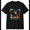 Tattoo Eagle In a Storm Bird Mens T-Shirt Black 100% Cotton Ornithology Printed
