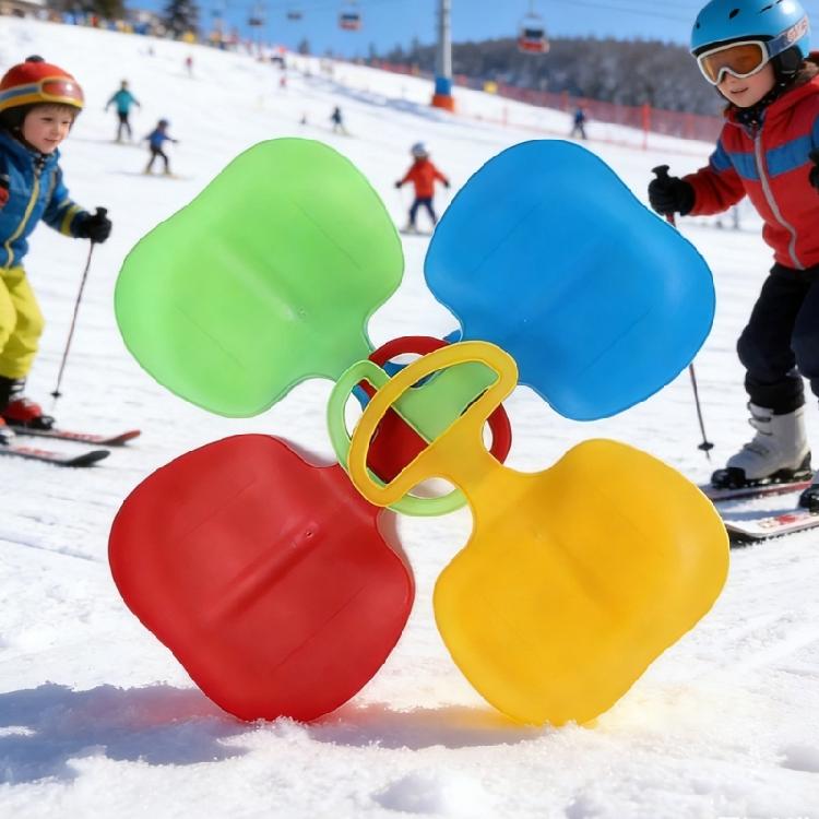 Plastic Grass Toboggan with Large Handle Snowboard Grass Ski Board Portable Sand Grass Board Outdoor Pad Board Toy