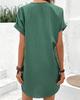 Solid Color Casual Loose Short Dresses For Women Summer Women's A-Line Midi Dress Elegant Vintage Female Dresses