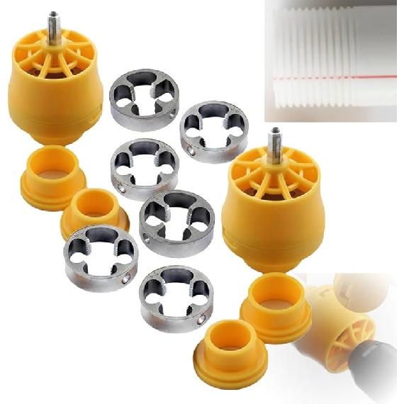 Electric Drill Compatible PVC Pipe Threader Kit, Electric PVC Thread Maker Tool, PVC Pipe Threading Plumbing Tap Die with Drill, Reusable Plastic