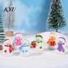 Cute Christmas Desk Ornaments 2Pcs Mini Snowman Figurines, Winter Tiny Resin Decoration, Xmas Micro Small Landscape Statues Ornament Garden