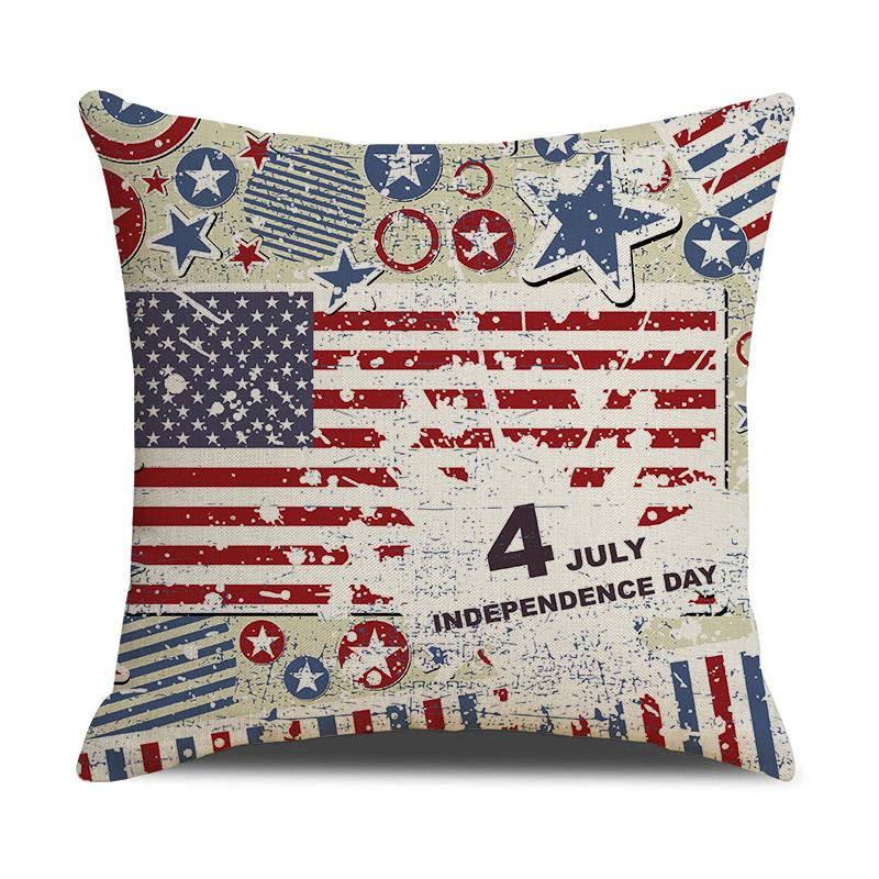 Linen Date Letter Flag Pillow Cover Car Pillow Office Nap Pillow