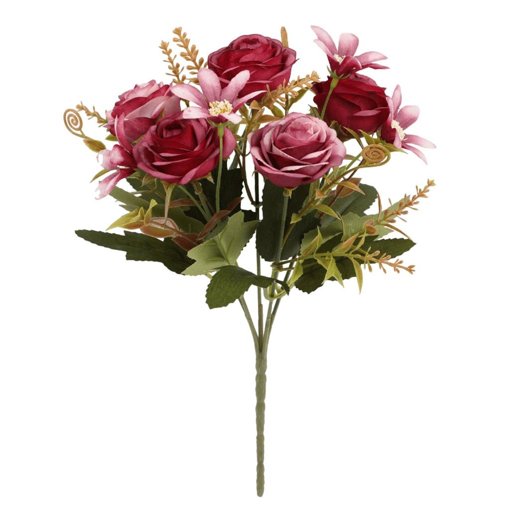 Fake Roses, Artificial Flowers Realistic Silk Faux Rose With Stems For Wedding Decoration Anniversary Bridal Bouquet Floral Arrangement