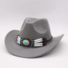 Västerländsk Cowboyhatt Enkel Ullhög hatt Retrokedja Etnisk stil Herr- och damhatt Jazzhatt