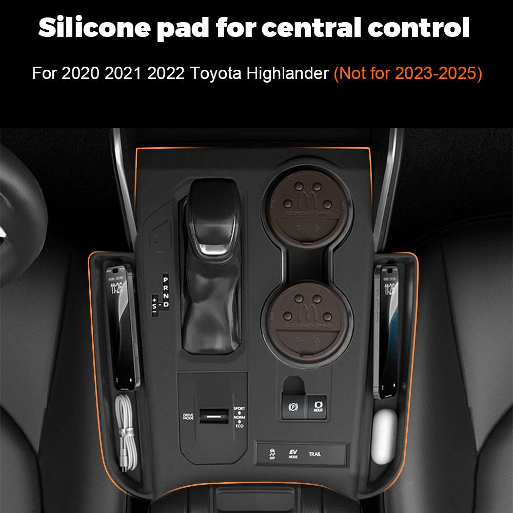 Silikonowy Organizer Konsoli Środkowej do Toyota Highlander 2020 2025 2025 Pudełko do Przechowywania w Szczelinie Siedzenia Miękka Nakładka na Panel Dźwigni Zmiany Biegów