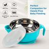 Mee Mee Baby Steel Feeding Bowl with Sunction Base | BPA Free | Food Remains Warm | Multi-Functional Snack/Fruit | Easy Grip Handle (Blue)