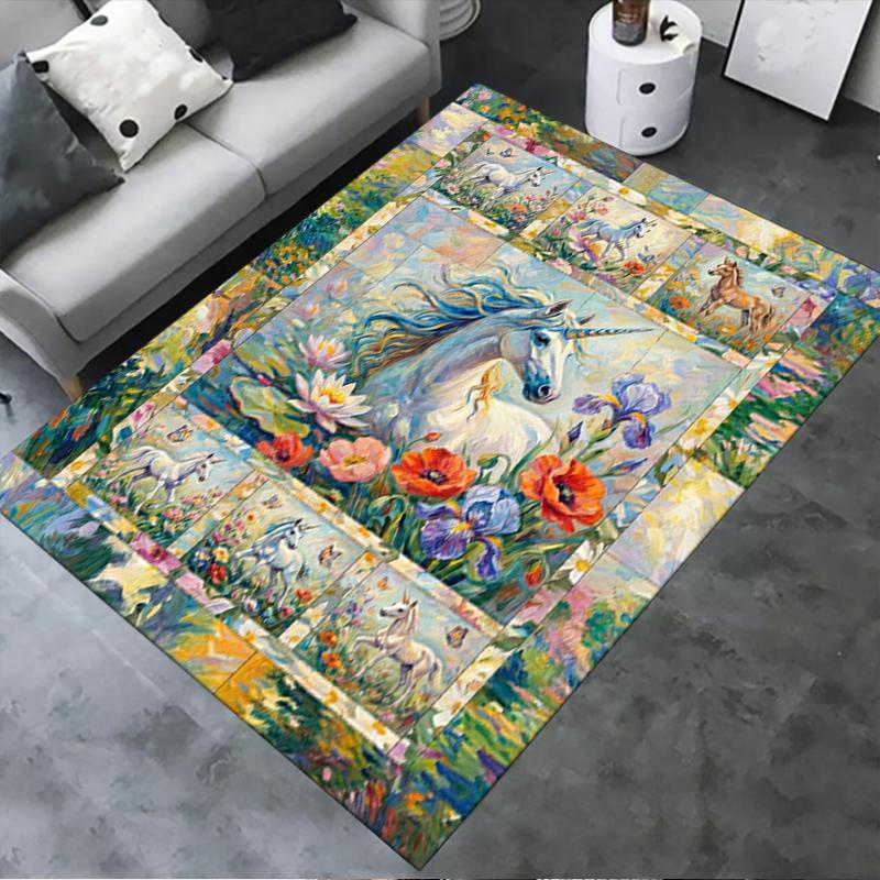 2025 New Unicorn Animal Carpet Rug for Living Room Bedroom Home Sofa Decoration,Kids Play Non-slip Floor Mat138