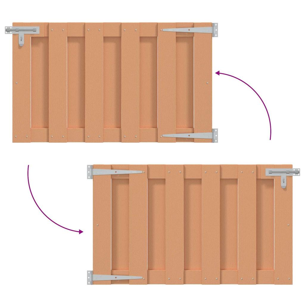 Garden Gate 100 X 80 Cm WPC and Aluminum Brown