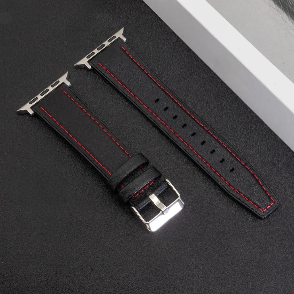 Leather Band Strap for Apple Watch Band Ultra 3 49mm 11 10 9 8 7 46 45 41mm High Quality for IWatch Series 6SE54 44 40mm Correa