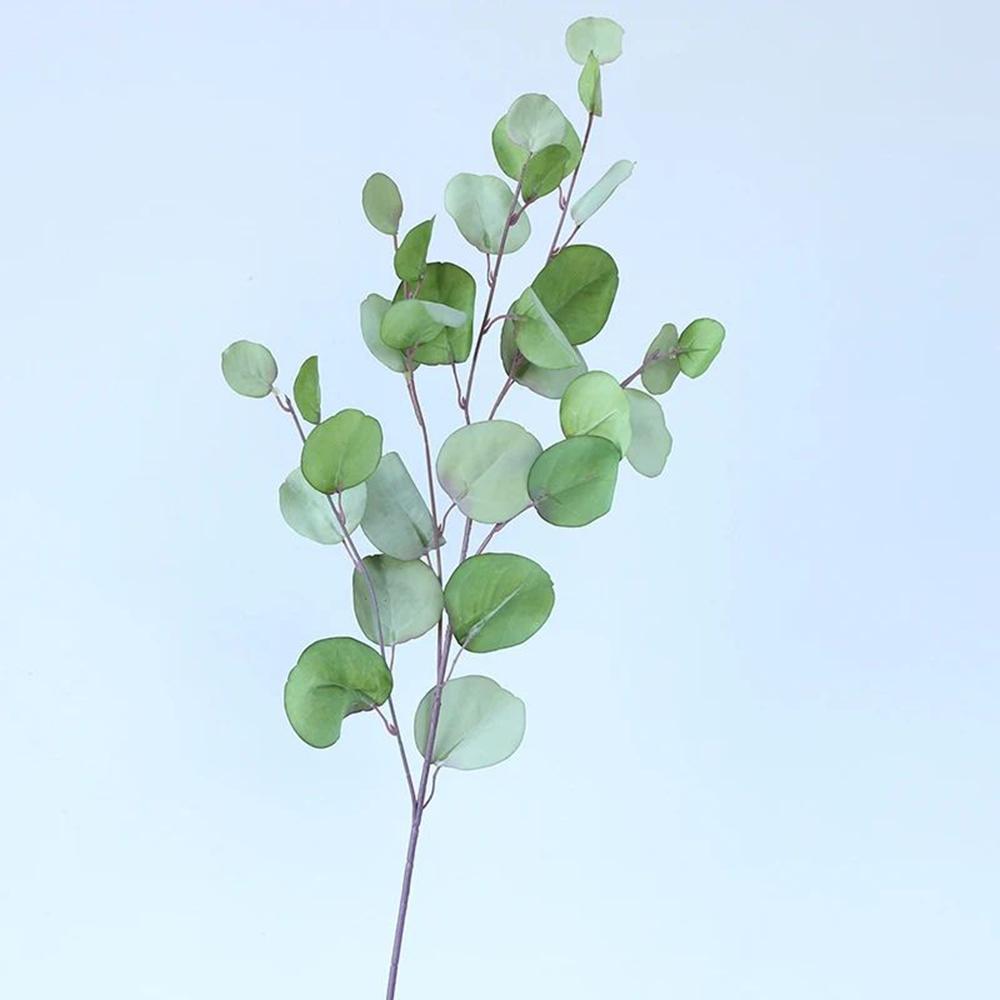 

Artificial Plant Long Pole Eucalyptus Leaf Plants Money Leaf Wall Decor Wedding Bride Bouquet Home Vase Table Diy Gift Box Decor 1PC зелений