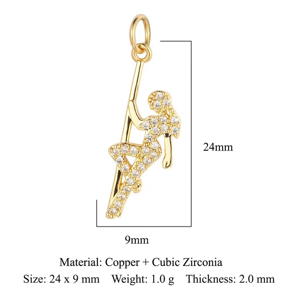 Lips Crescent Heart Crown Beetle Copper CZ DIY Jewelry Charms Triangle Evil Eye Flame Dancer Bracelet Earring Making