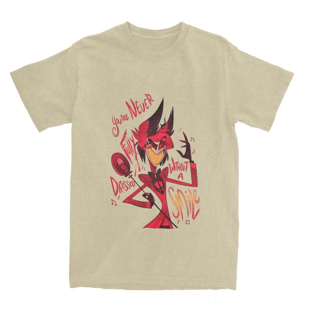 Herren T-Shirt Hazbin Hotels T-Shirts Mode Alastor Sommer T-Shirts Vintage Muster Baumwollkleidung Geburtstagsgeschenk