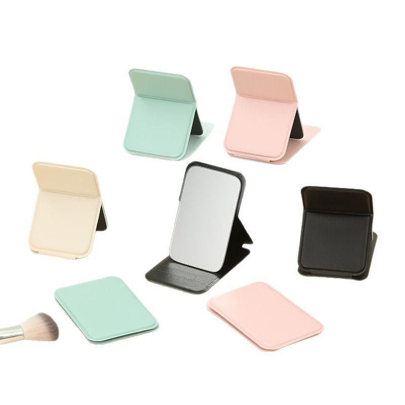 Desktop Makeup Mirror Pu Leather Portable Vanity Mirror Foldable Hand Mirror Compact Mirrors With Comb For Travel Tool