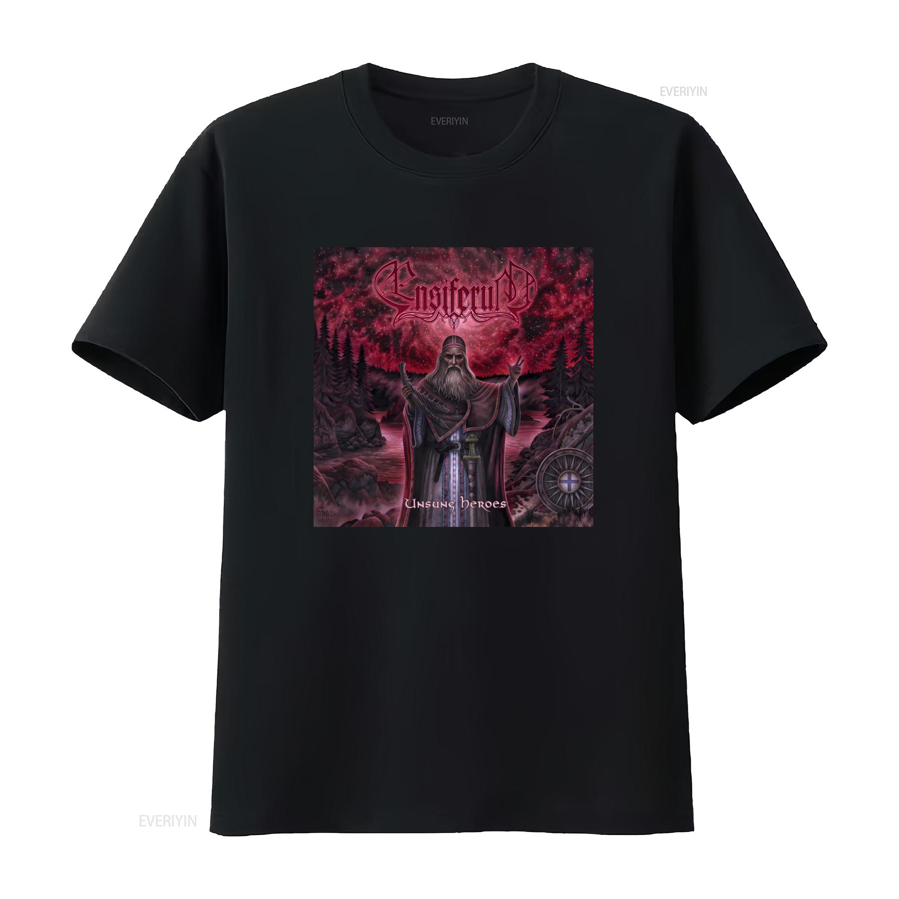 

Ensiferum Unsung Heroes Metal Band T Shirt Size S For Fans vintage Washed Stylish fashion Slightly Stretched homme Comfortable 4XL
