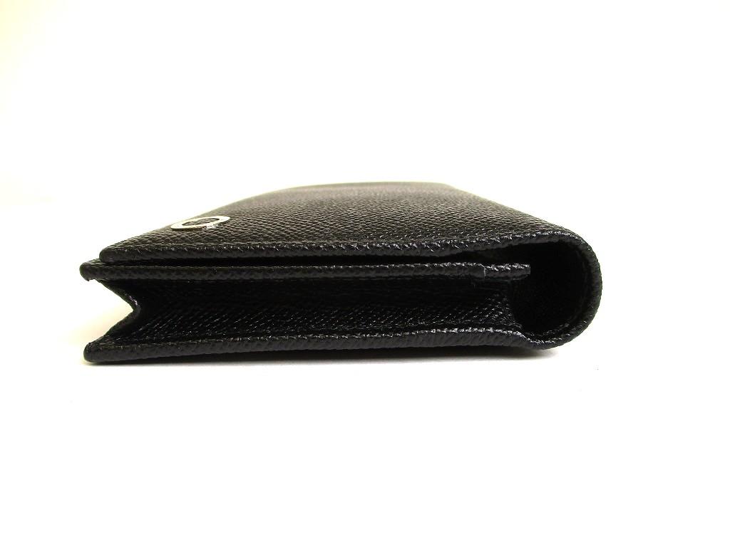 Authentic BVLGARI Man Black Leather Flap BIfold Long Wallet #a897  Refurbished
