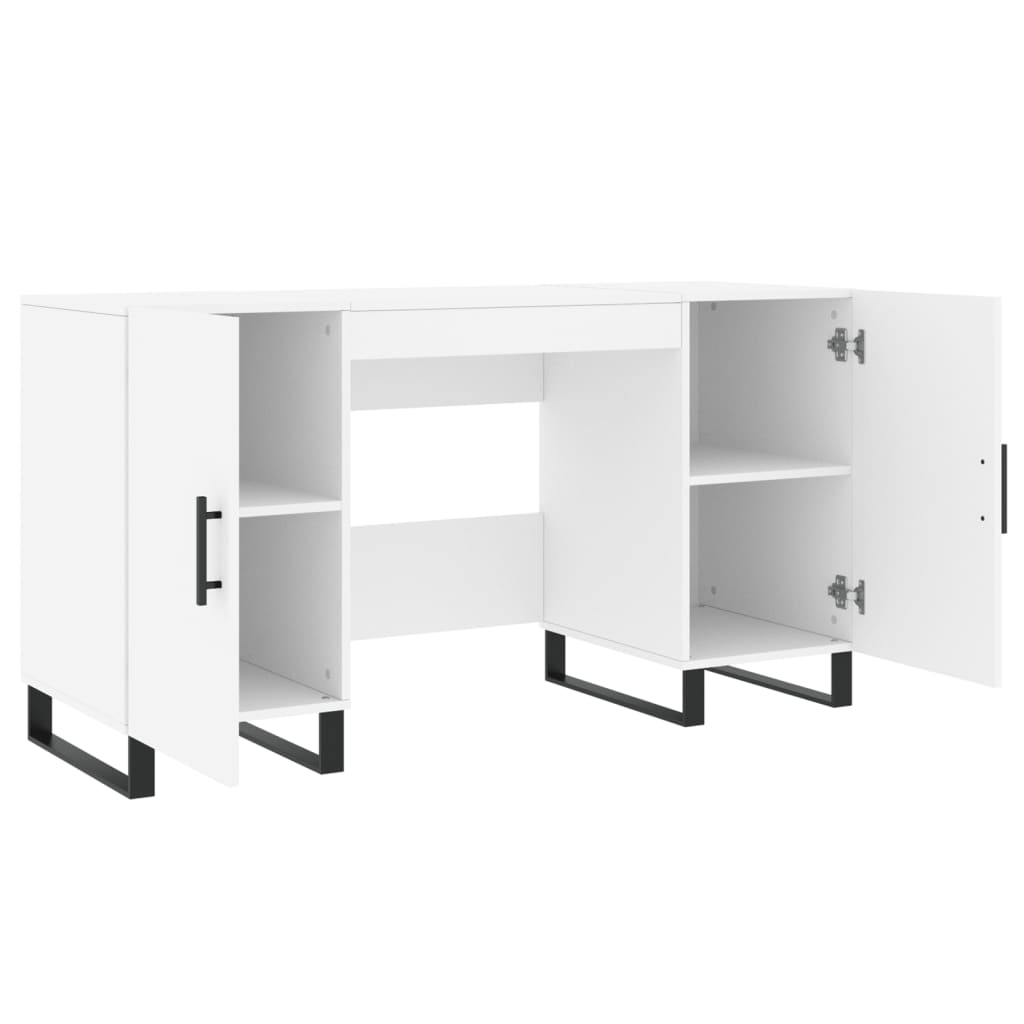 White Desk 140x50x75 cm Particleboard