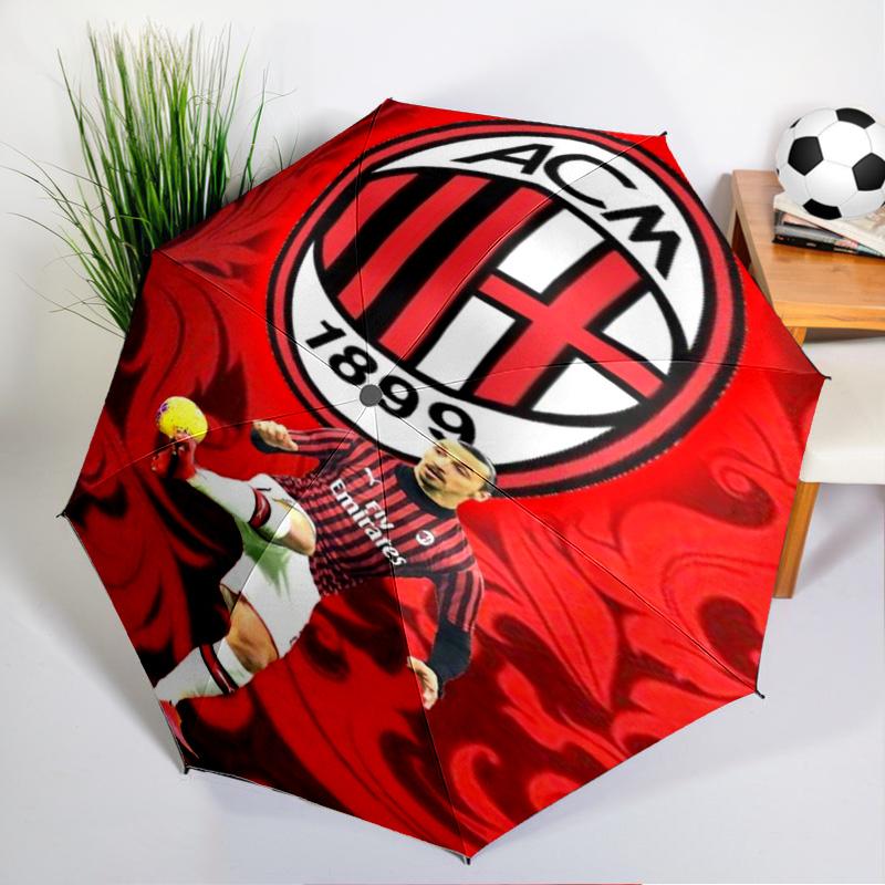 Ac Football Club Umbrella Folding umbrella, automatic umbrella 8-Frame for Travel, camping Use Gift for Halloween Christmas