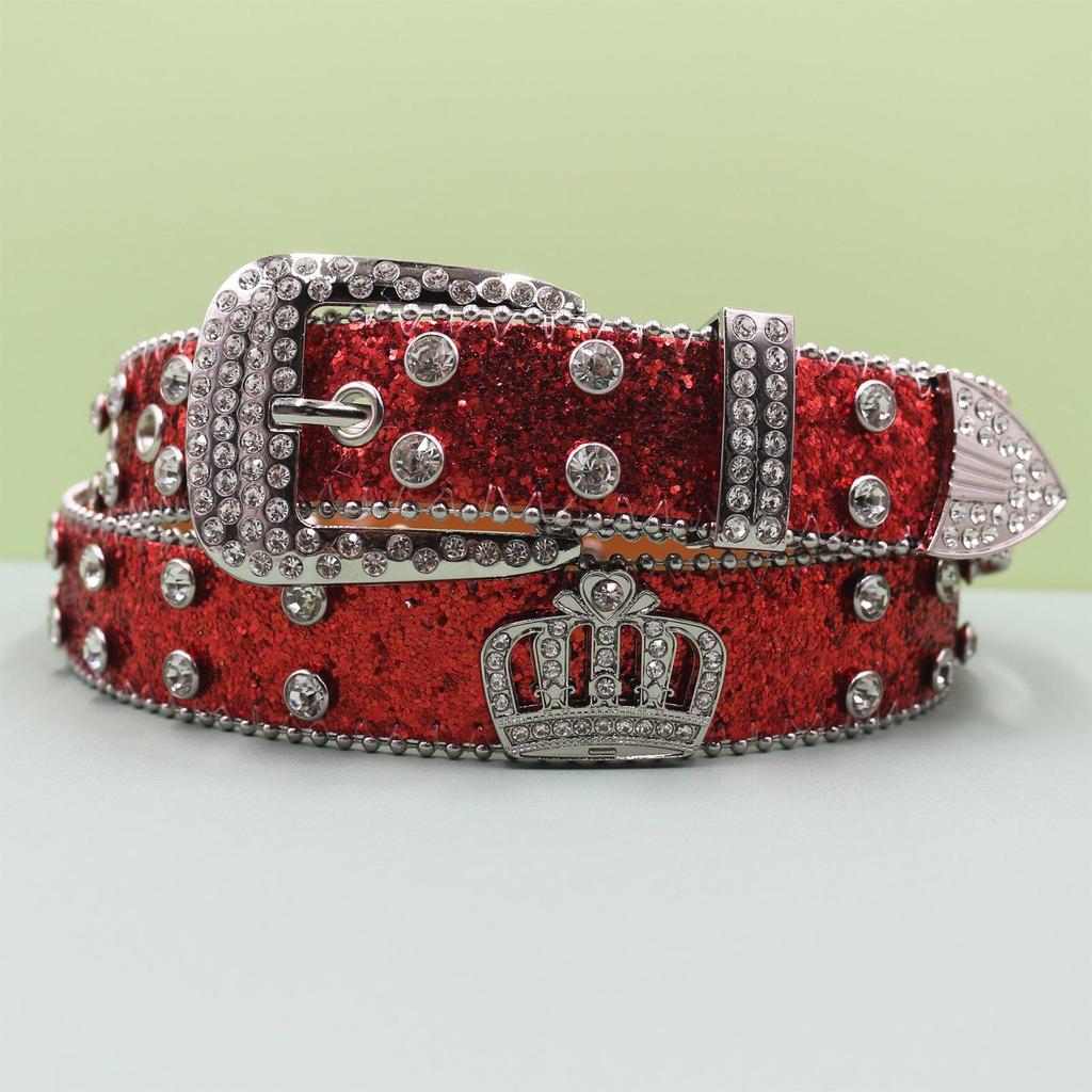 Unisex Rock Fashion Belt with Rhinestones and Sequins