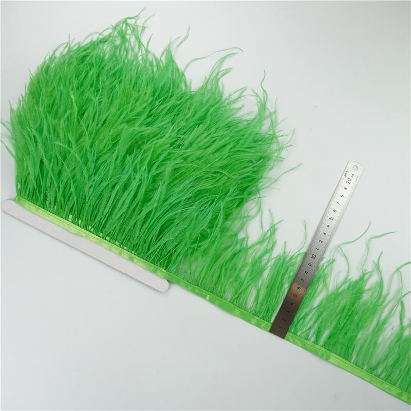 1Meter/Lot 10-15Cm Ostrich Feather Fringe Trim For Crafts Plumas Ribbon For Needlework And Handicrafts Feather Dress Accessories