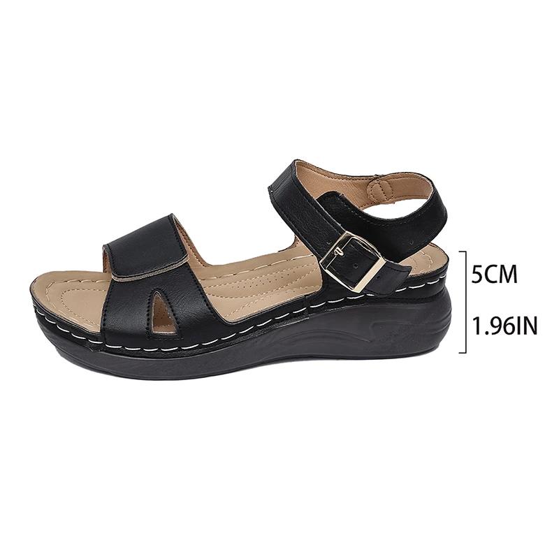 Fashion Women's Casual Summer Wedge Sandals Open Toe Ankle Strap Comfort Beach Shoes Woman Lightweight Non Slip Walking Sandalias Muejr