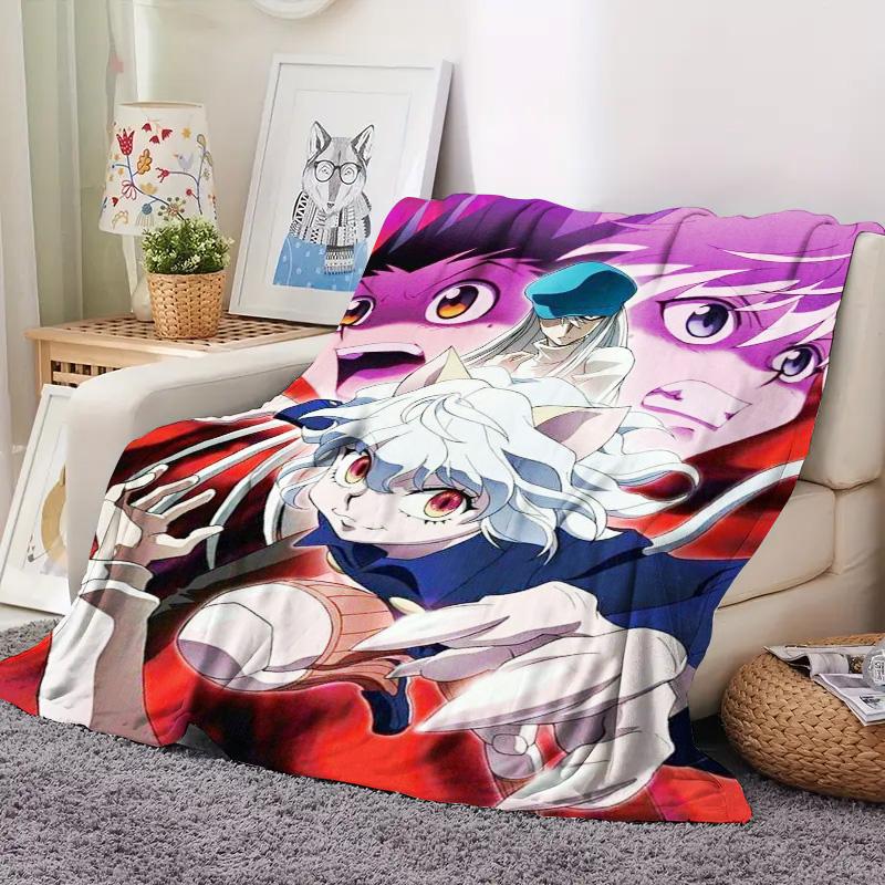Hunter X Hunter Anime Flannel Throw Blanket, Soft Blanket for Sofa Bed, Pitou Character Print Home Decoration Fan Gift