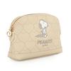 Snoopy Heart Quilted Series Shell-Shaped Pouch, Beige,
