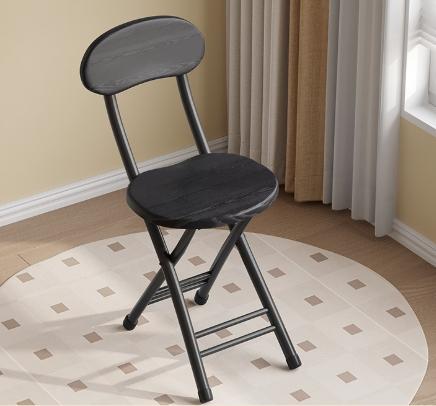 Classic Style Folding Chair with Oval Seat Portable, No Assembly Needed, Durable Metal Frame Hardwood Construction for Home