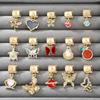 Butterfly Cat Paw Heart Shell Crown Gold Color Pendant Italian Charm Link Fit 9mm Bracelet Stainless Steel Women DIY Making Gift