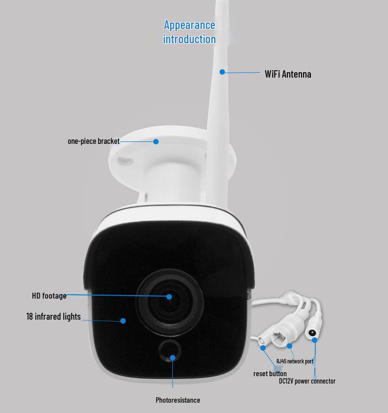 1080P HD 4MP/5MP Outdoor Waterproof WiFi Security Camera with Smart Wireless Connectivity and Card Slot
