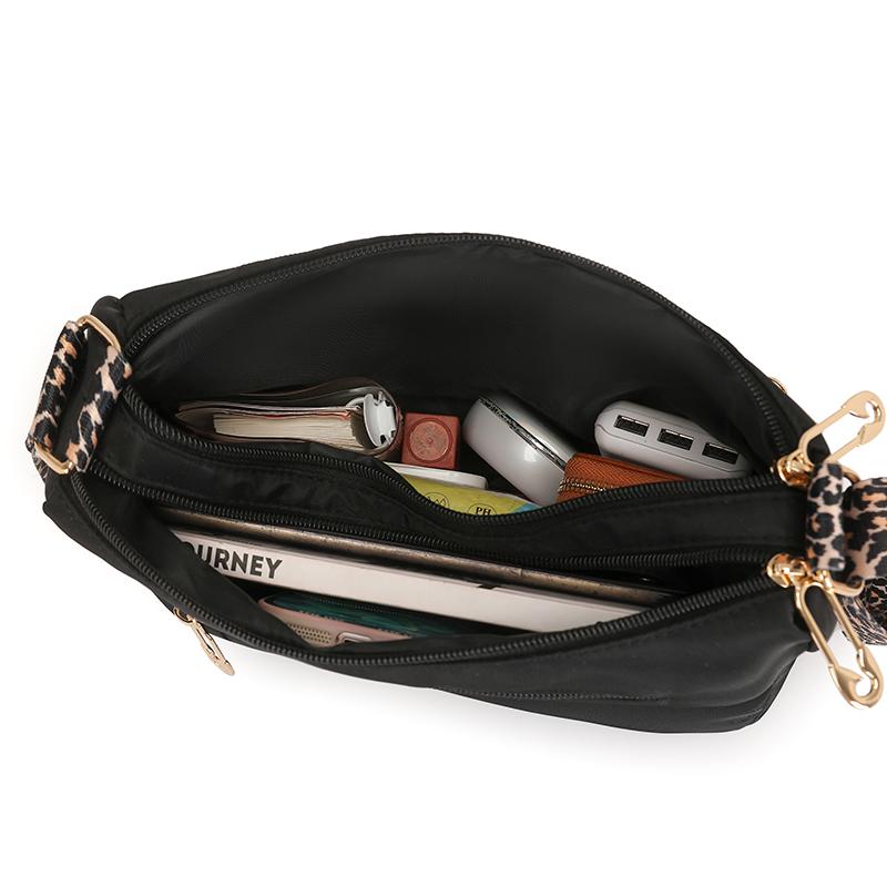 Nylon Women's Shoulder Bag Leopard Print Crossbody Bag