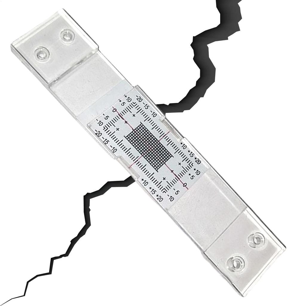 Precision Crack Monitor Gauge Transparent Tool to Measure Horizontal & Vertical Movement in Walls for Construction Inspection