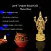 Tirupati Balaji Guldpläterad Matt Statyett för Bilens Instrumentbräda | Vishnu Ji Statyett för Kontorsskrivbord | Venkateswara Swamy Statyett för Heminredning
