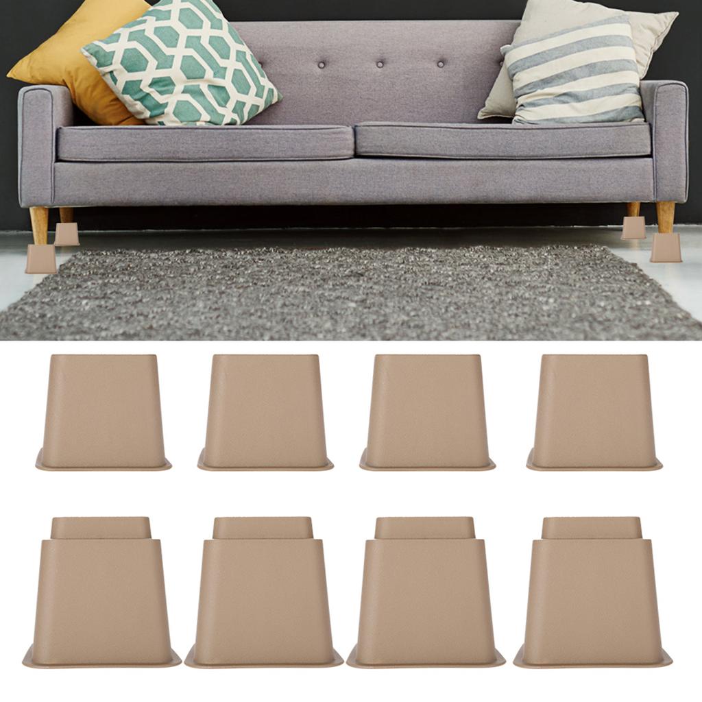 Furniture Raisers   Bed Chair Sofa Riser Feet Lift Set 4 x 5"& 4 x 3" Black
