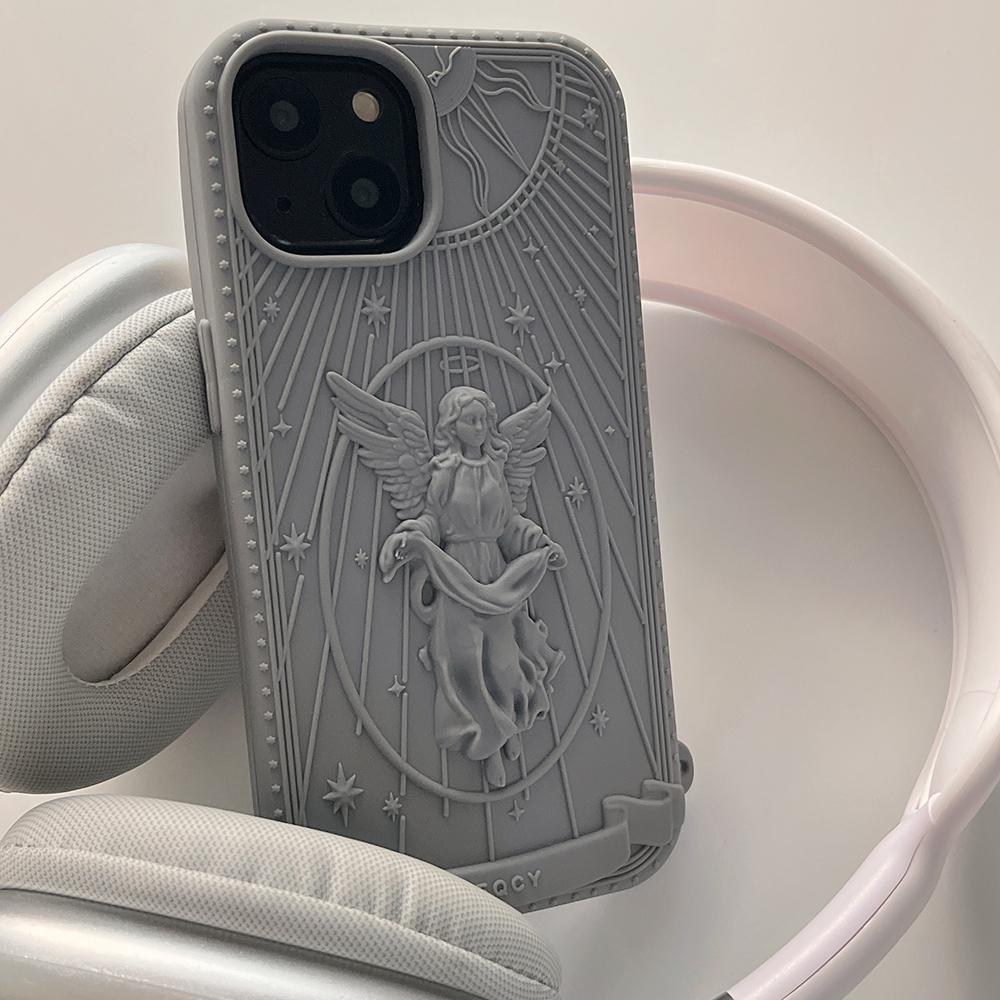 3D Classical Art Angel Statue Case For Samsung Galaxy A14 A24 A34 A15 A25 A35 A55 S21 S23 FE S24 S25 Ultra Retro Girl Cover