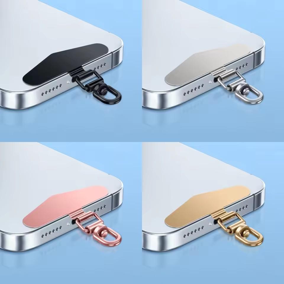 Universal 360 Degree Rotatable Stainless Steel Phone Lanyard Patch Anti-lost Metal Gasket For Cellphone Case Strap Parts Pad