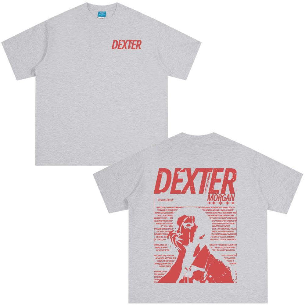 New Style Tee Washed Vintage TV Play Dexter Morgan T-shirts Unisex Women Casual Oversized TShirts Unisex's High Quality Cotton T-shirt