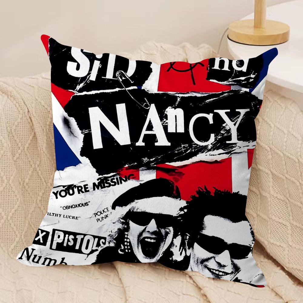 S-Sex pistols Rocková kapela Povlak na polštář Měkký plyš Oboustranně potištěný Polštář na pohovku Povlak na polštář | Útulná celoroční dekorace Dárek