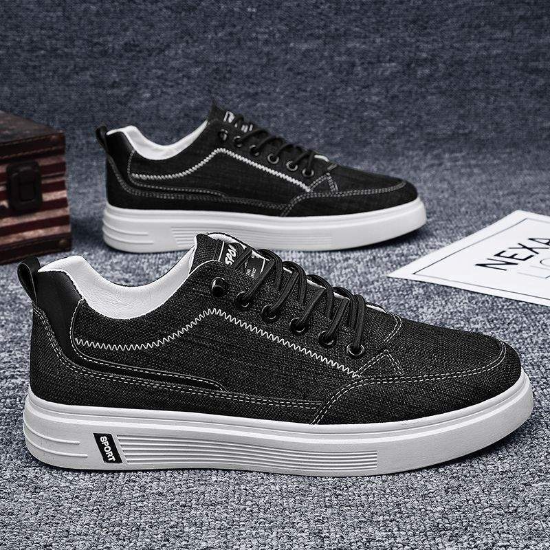 Spring breathable canvas men's shoes sports and leisure board shoes one pedal lazy cloth shoes student shoes men