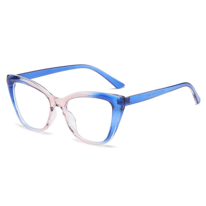 Fashion Luxury Brand Design Cat Eye Patchwork Color Frame Photochromic Anti Blue Ray Computer Women Reading Glasses +1 +2 +3 +4